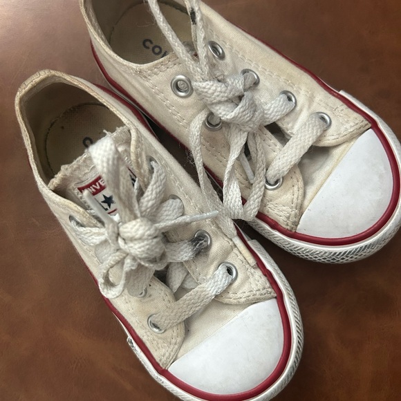 Converse Other - Converse Off-White Canvas Sneakers Size 7 Kids Sneakers